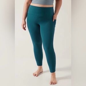 Athleta Salutation II Ruched 7/8 Leggings Blue Size 3X NWT